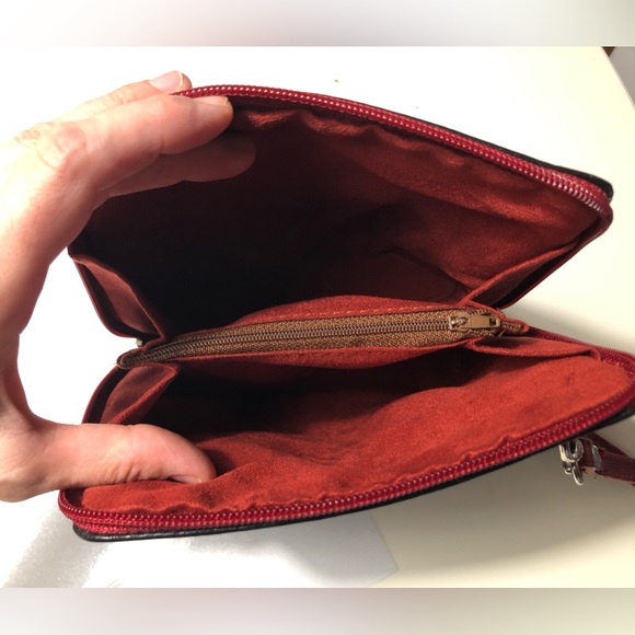 Vera Pelle Genuine Leather Crossboby Square Bag Long Shoulder Strap Convertible - Picture 6 of 15